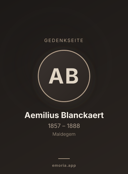 Gedenkportrait von Aemilius Blanckaert