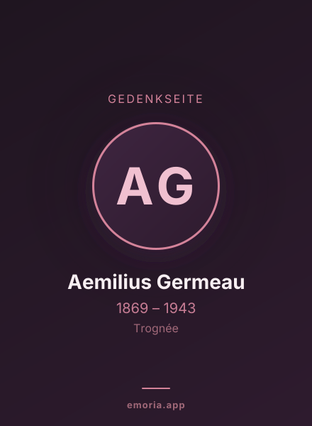 Gedenkportrait von Aemilius Germeau