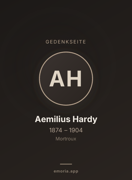 Gedenkportrait von Aemilius Hardy