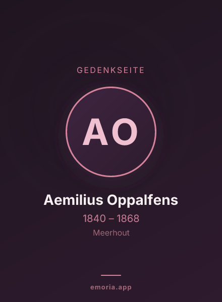 Gedenkportrait von Aemilius Oppalfens