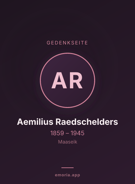 Gedenkportrait von Aemilius Raedschelders