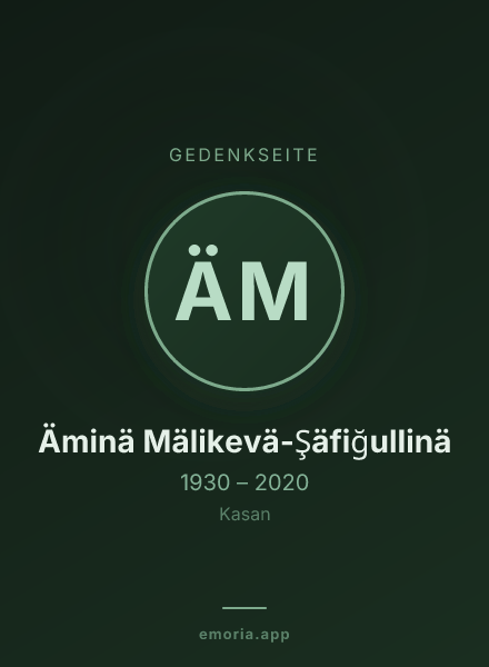 Gedenkportrait von Äminä Mälikevä-Şäfiğullinä