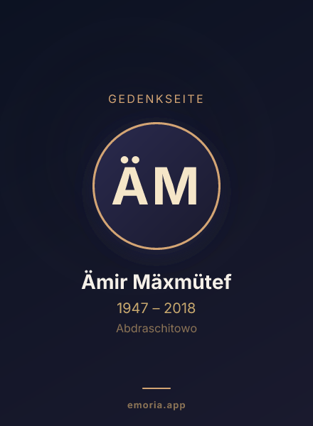 Gedenkportrait von Ämir Mäxmütef