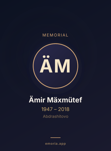 Memorial portrait of Ämir Mäxmütef