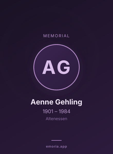 Memorial portrait of Aenne Gehling