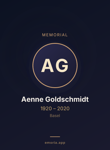 Memorial portrait of Aenne Goldschmidt