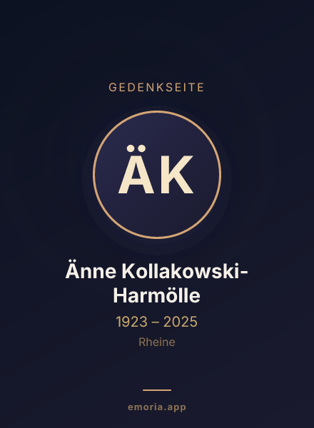 Gedenkportrait von Änne Kollakowski-Harmölle