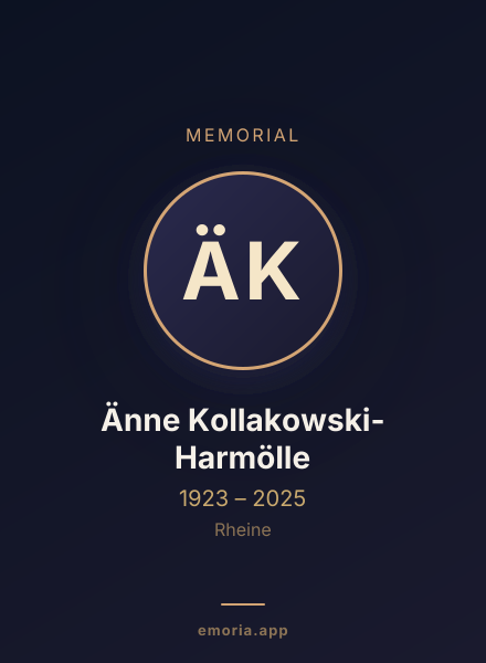 Memorial portrait of Änne Kollakowski-Harmölle