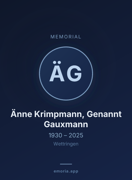 Memorial portrait of Änne Krimpmann, Genannt Gauxmann