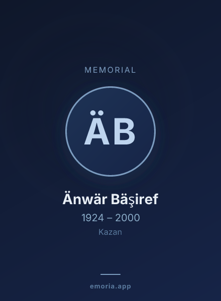 Memorial portrait of Änwär Bäşiref