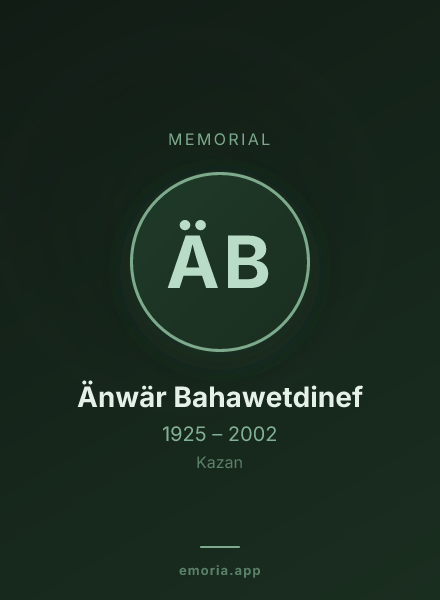 Memorial portrait of Änwär Bahawetdinef