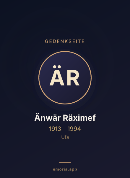 Gedenkportrait von Änwär Räximef