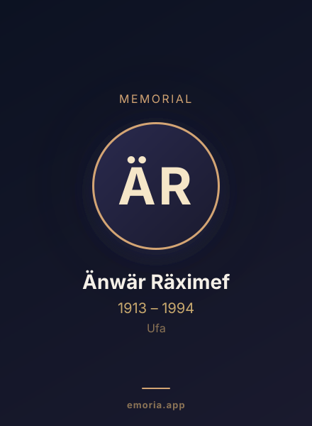 Memorial portrait of Änwär Räximef