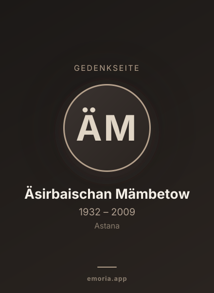 Gedenkportrait von Äsirbaischan Mämbetow