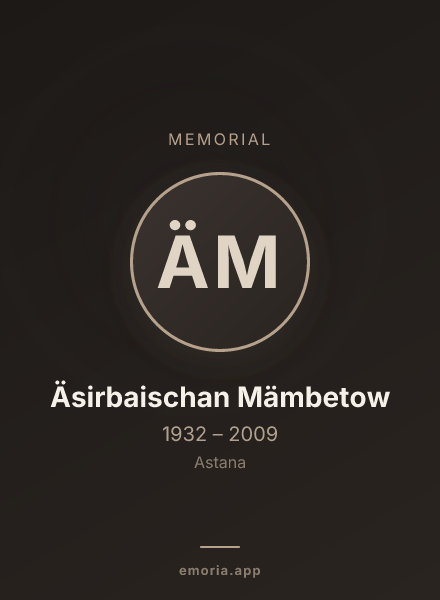 Memorial portrait of Äsirbaischan Mämbetow