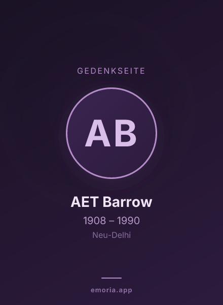 Gedenkportrait von AET Barrow