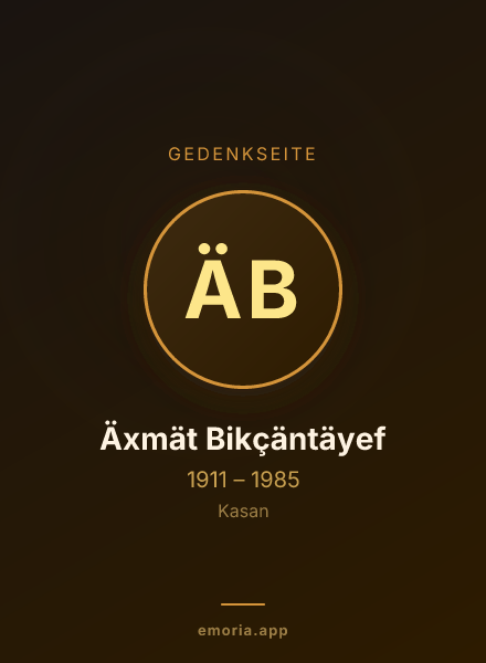 Gedenkportrait von Äxmät Bikçäntäyef