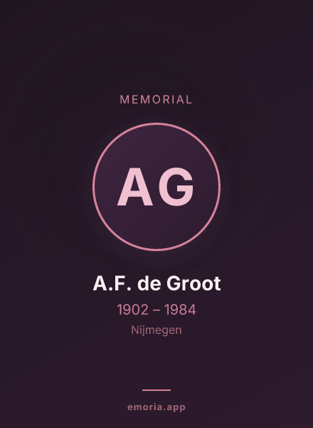 Memorial portrait of A.F. de Groot
