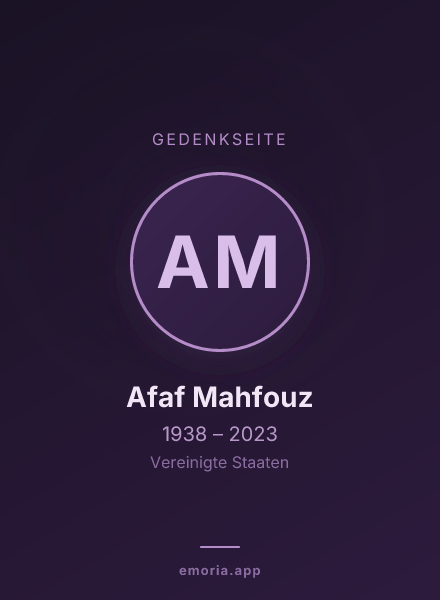 Gedenkportrait von Afaf Mahfouz