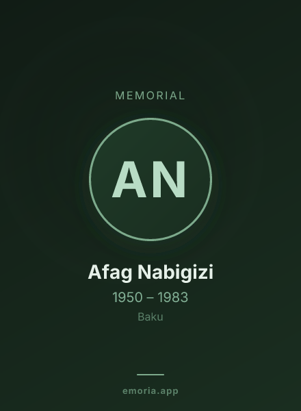Memorial portrait of Afag Nabigizi