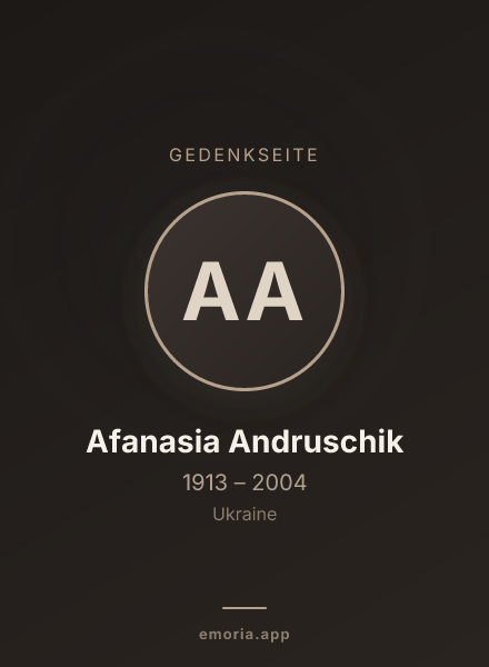 Gedenkportrait von Afanasia Andruschik