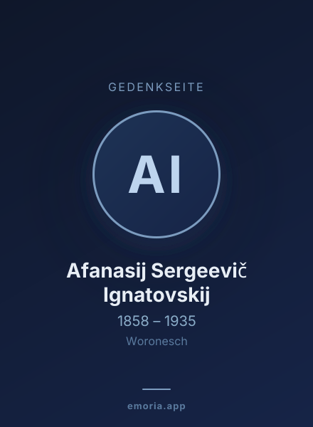 Gedenkportrait von Afanasij Sergeevič Ignatovskij