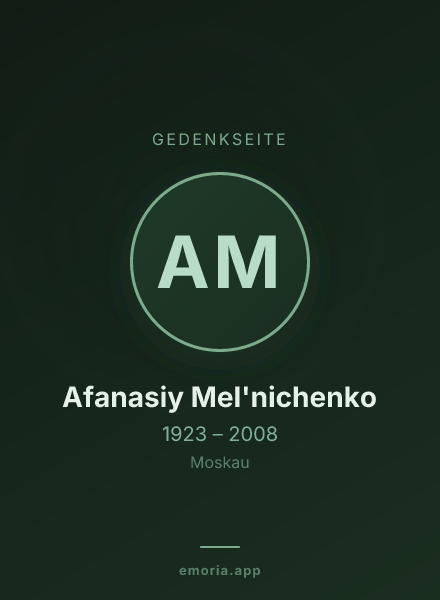 Gedenkportrait von Afanasiy Mel'nichenko