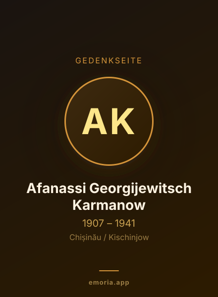 Gedenkportrait von Afanassi Georgijewitsch Karmanow
