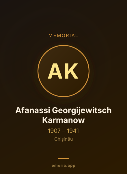 Memorial portrait of Afanassi Georgijewitsch Karmanow
