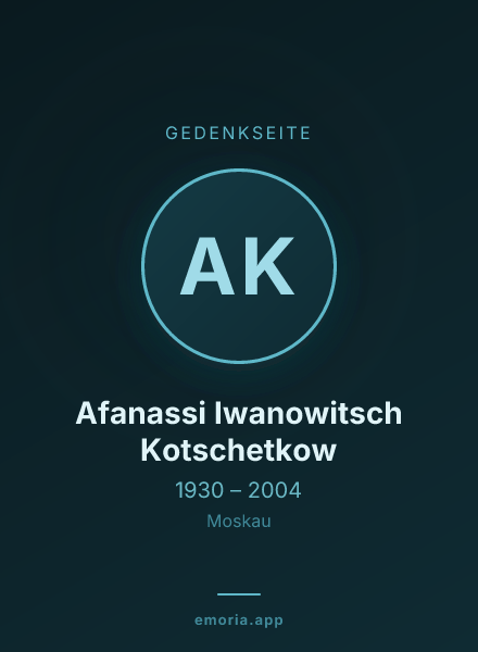 Gedenkportrait von Afanassi Iwanowitsch Kotschetkow