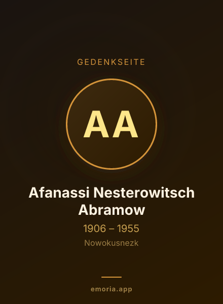 Gedenkportrait von Afanassi Nesterowitsch Abramow