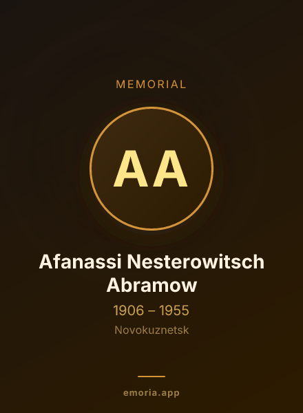 Memorial portrait of Afanassi Nesterowitsch Abramow
