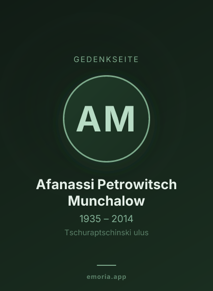 Gedenkportrait von Afanassi Petrowitsch Munchalow