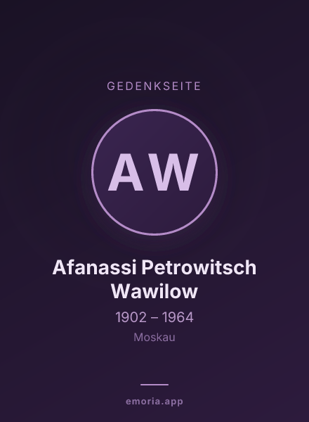 Gedenkportrait von Afanassi Petrowitsch Wawilow