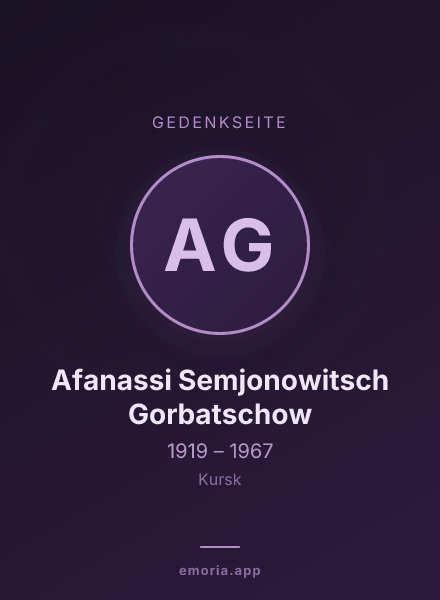 Gedenkportrait von Afanassi Semjonowitsch Gorbatschow