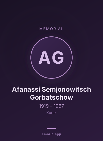 Memorial portrait of Afanassi Semjonowitsch Gorbatschow
