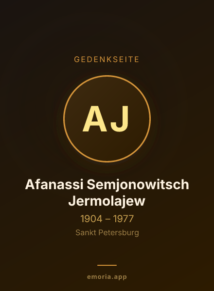 Gedenkportrait von Afanassi Semjonowitsch Jermolajew