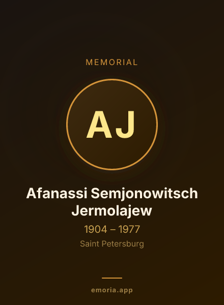 Memorial portrait of Afanassi Semjonowitsch Jermolajew