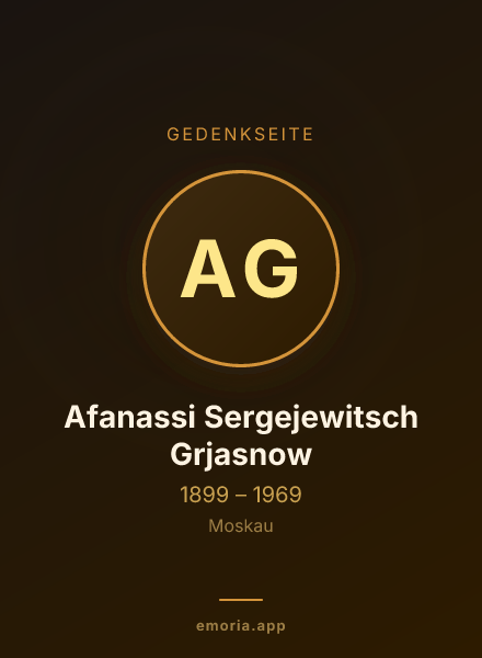 Gedenkportrait von Afanassi Sergejewitsch Grjasnow