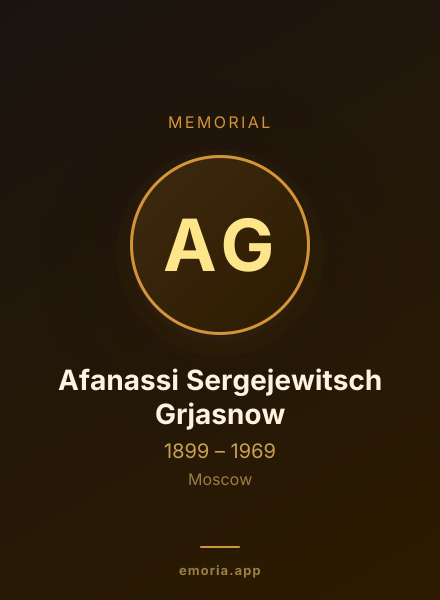 Memorial portrait of Afanassi Sergejewitsch Grjasnow