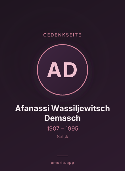 Gedenkportrait von Afanassi Wassiljewitsch Demasch
