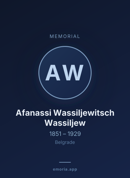 Memorial portrait of Afanassi Wassiljewitsch Wassiljew
