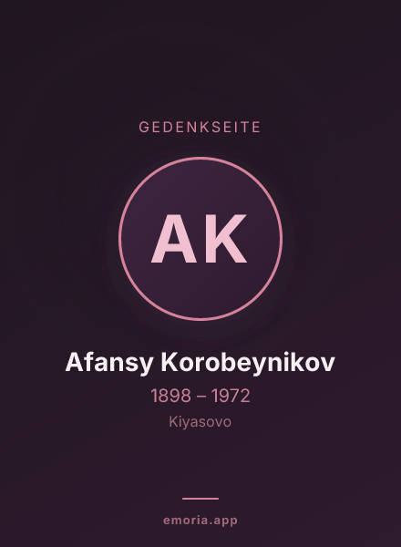 Gedenkportrait von Afansy Korobeynikov