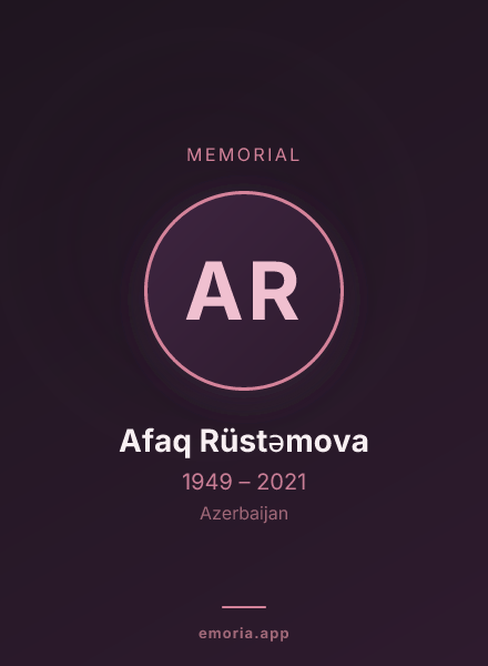 Memorial portrait of Afaq Rüstəmova