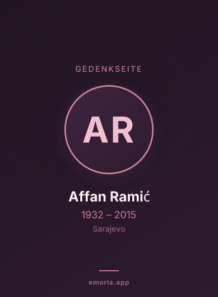 Gedenkportrait von Affan Ramić