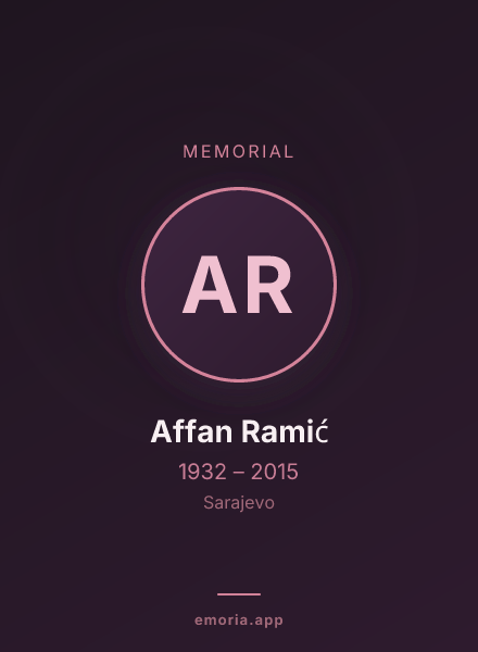 Memorial portrait of Affan Ramić
