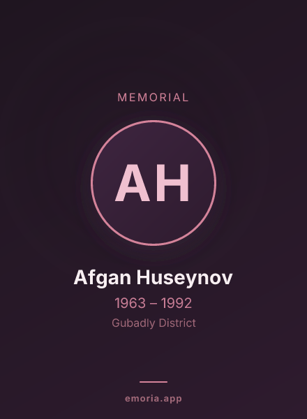 Memorial portrait of Afgan Huseynov