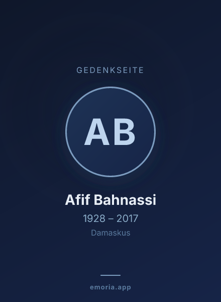 Gedenkportrait von Afif Bahnassi