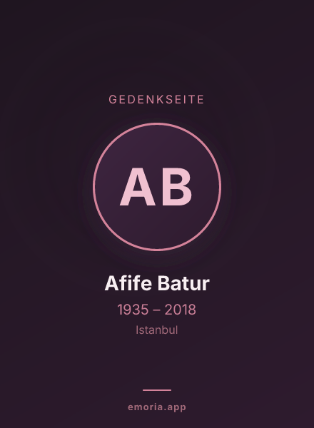 Gedenkportrait von Afife Batur