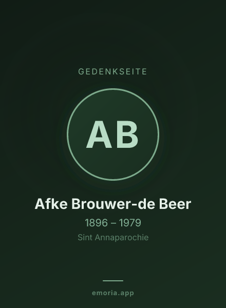 Gedenkportrait von Afke Brouwer-de Beer
